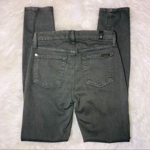 7 For All Mankind Skinny Jeans Olive Green Size 24